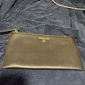 Michael Kors Black Pebbled Leather Pouch